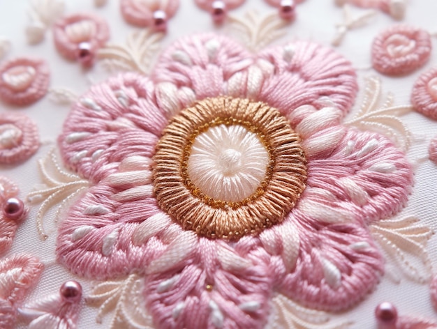 Ręcznie haftowany detal